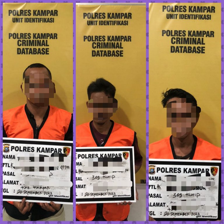 3 Pelaku Judi Togel Diamankan Tim Macan Kampar Satreskrim Polres Kampar